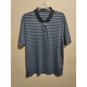 Nike Dri Fit Mens Polo Shirt Size Xtra Large White Black Striped Short Sleeve